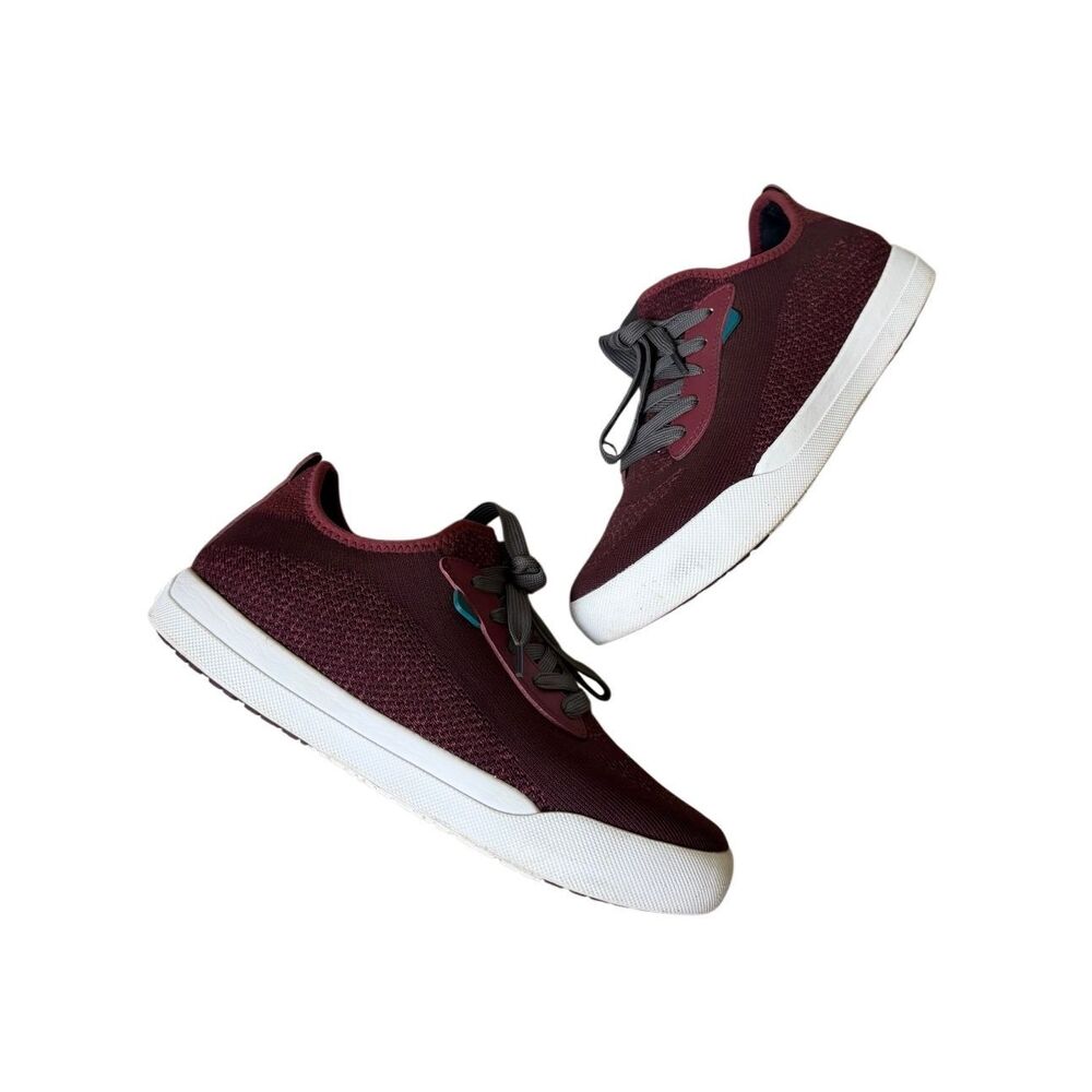 Vessi Weekend Oak Waterproof Knit Low Top Sneaker Shoes Burgundy Red Womens 10